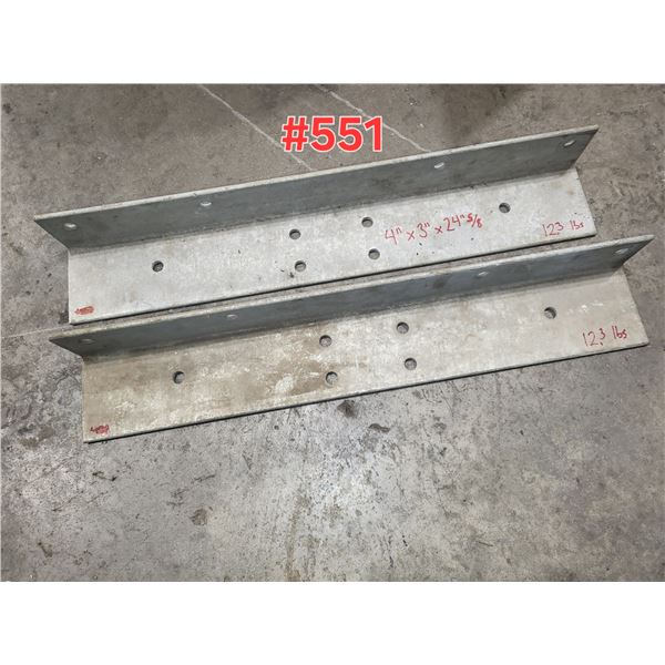 Set(2) de Fer Angle 24"5/8 x 4" x 3" x 1/4"