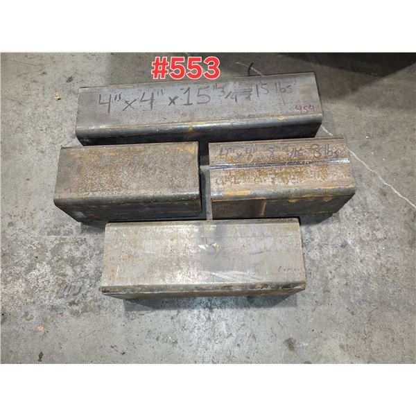 Lot(4) de Tube Carré 4" x 4" x 1/4"