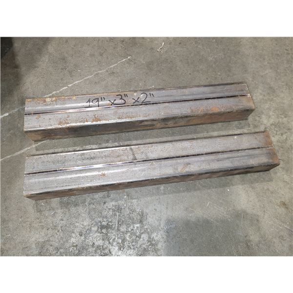 Set(2) de Tube Rectangulaire 19" x 3" x 2" x 5/32"