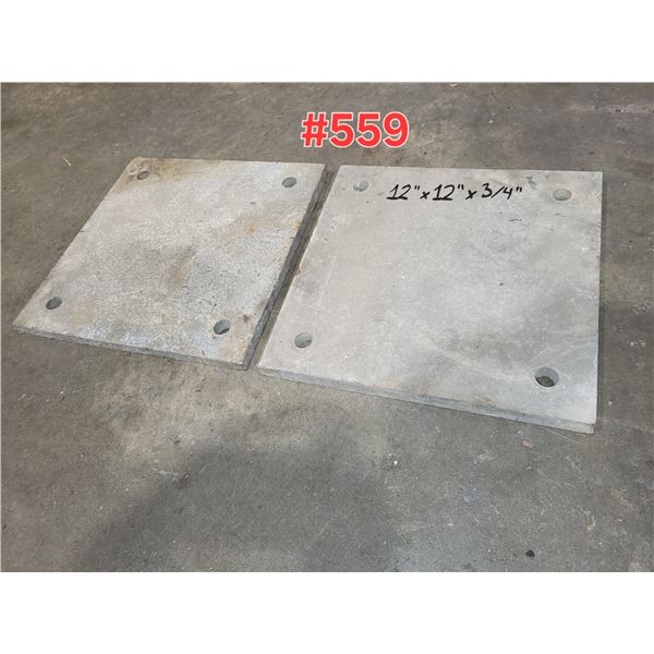 Set(2) of steel Plate 12" x 12 " x 3/4"