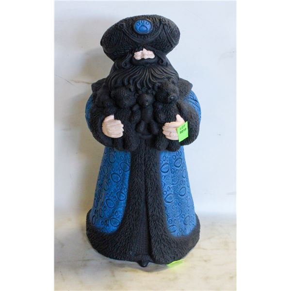 CERAMIC STANDING SANTA WITH TEDDY BEARS