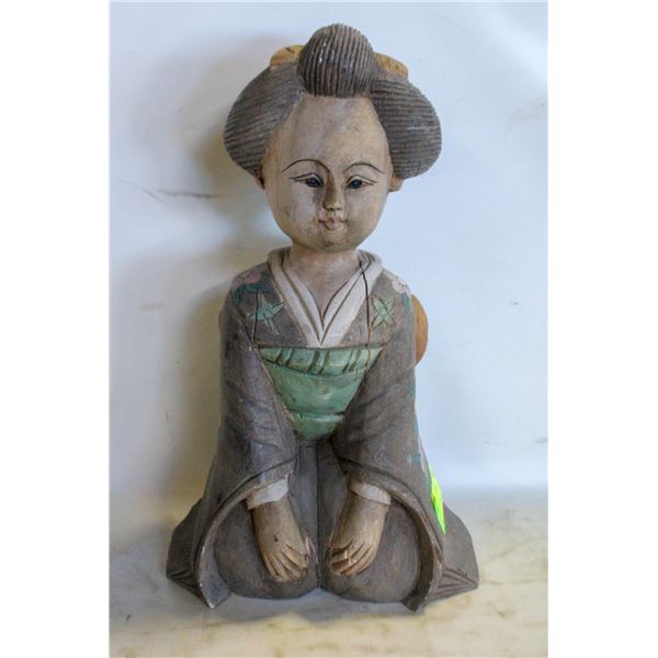 ANTIQUE JAPANESE WOOD CARVING 18 INCHES