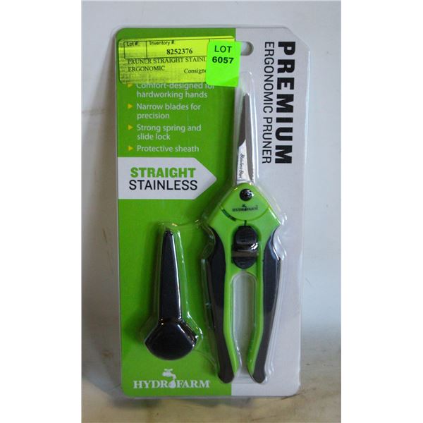 PRUNER STRAIGHT STAINLESS ERGONOMIC