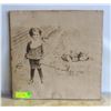 Image 1 : ANTIQUE VICTORIAN CLOTH PHOTO 17X17