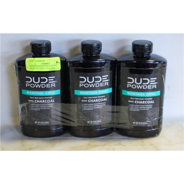 NEW 3 SEALED DUDE POWDER MENTHAL CHILL TALA FREE