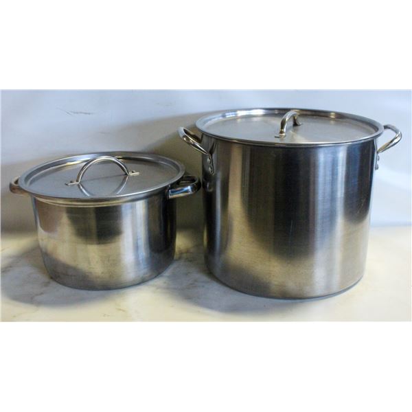 FLAT OF 2 LARGE CANNING POTS ALUMINIUM
