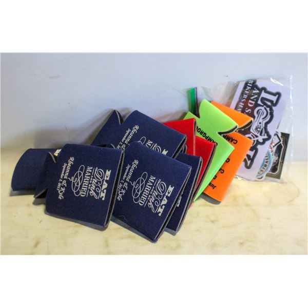 LOT OF VINTAGE CAN COOZIES