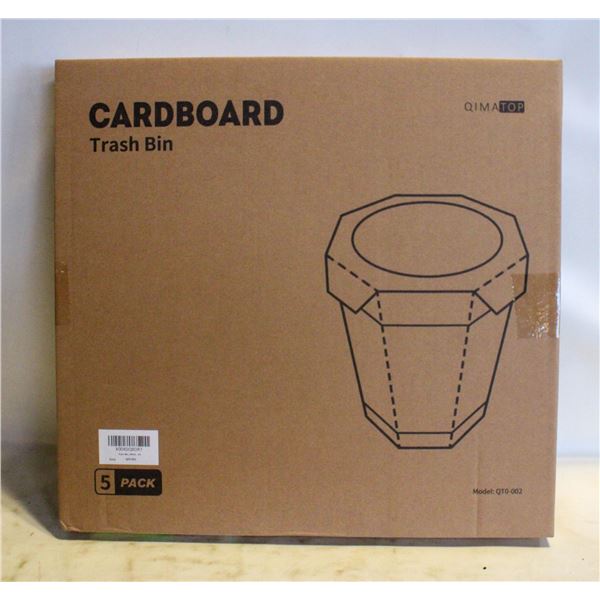 5 PACK OF CARDBOARD TRASH BINS