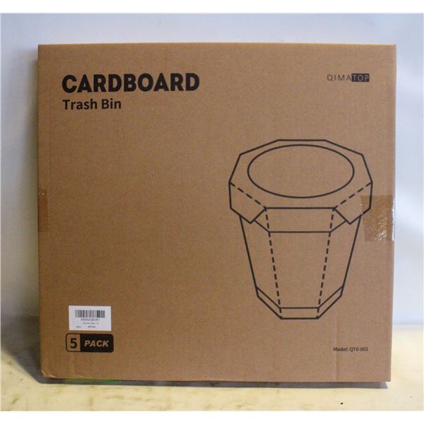 5 PACK OF CARDBOARD TRASH BINS