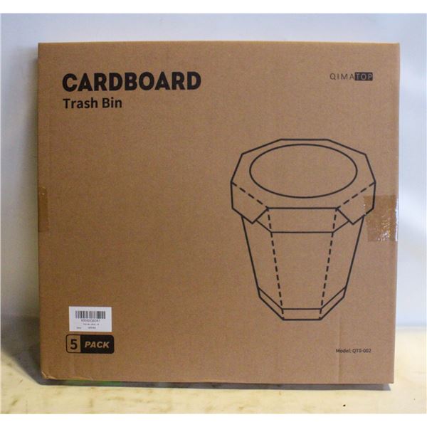 5 PACK OF CARDBOARD TRASH BINS