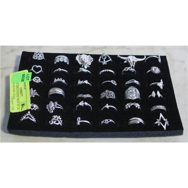 JEWELRY ORGANIZER TRAY W/ 36 TIBETAN SILVER STYLE