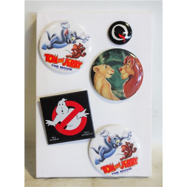 COLLECTABLE BUTTONS FROM PAST MOVIES
