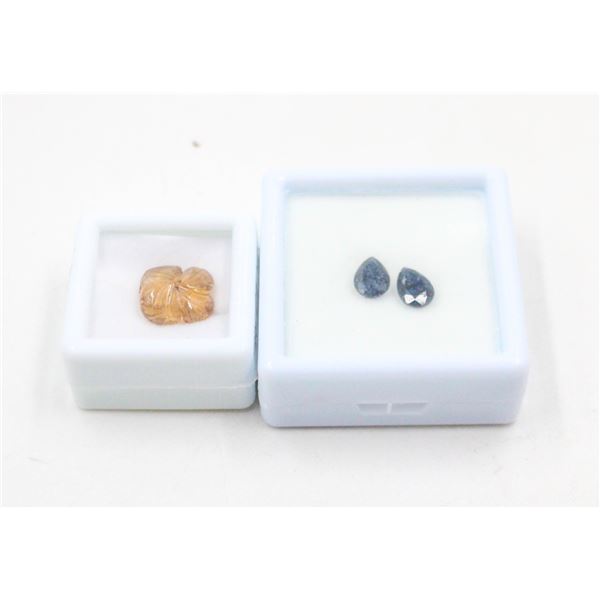 #141-NATURAL BLUE SAPPHIRE  2.85CT & LEMOND QZ 5.4