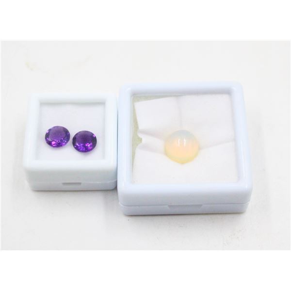 #162-NATURAL AMETHYST 3.00CT & OPAL 5.15CT