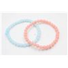 Image 1 : #256-NATURAL LUMINOUS STONE PINK & BLUE BRACELET