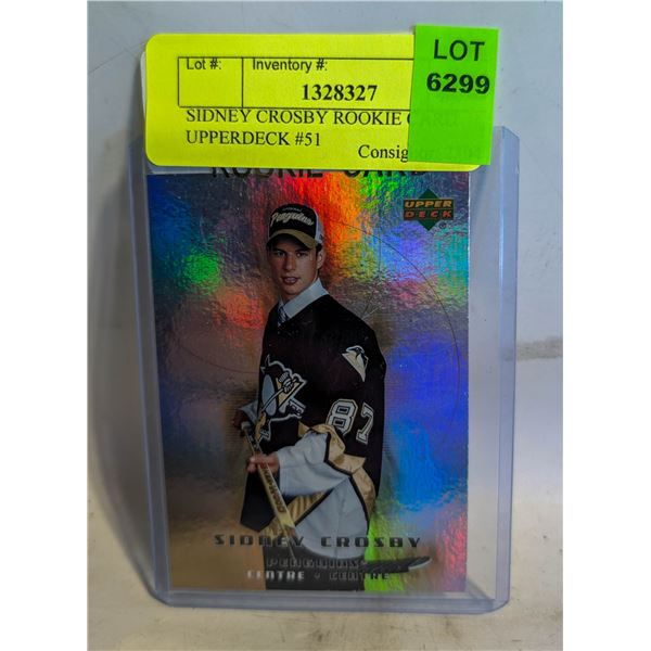 SIDNEY CROSBY ROOKIE CARD UPPERDECK #51