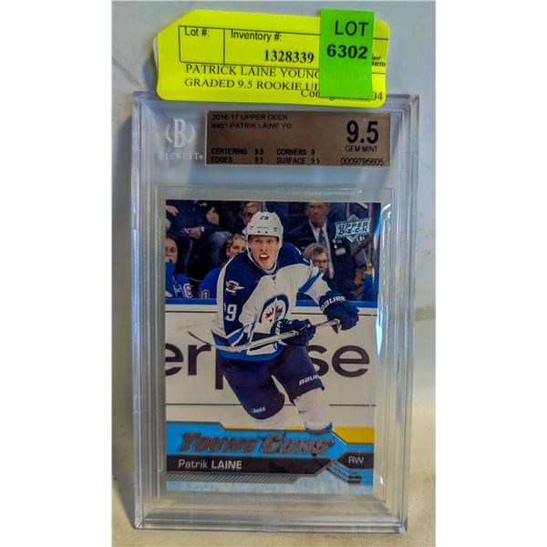 PATRICK LAINE YOUNG GUNS GRADED 9.5 ROOKIE UD