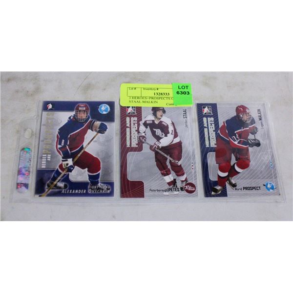 3 HEROES+PROSPECTS OVECHKIN STAAL MALKIN
