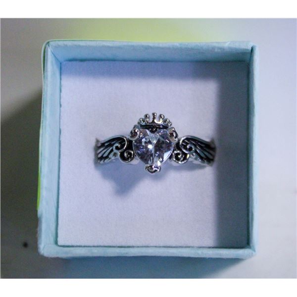NEW HEART SHAPE GP RING SZ8