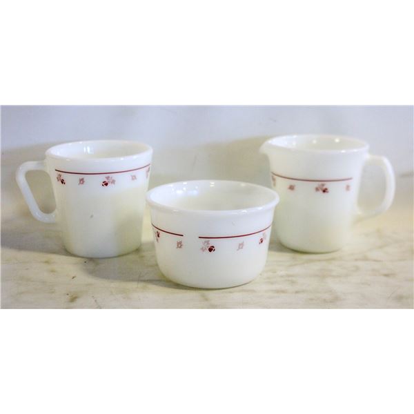 SET OF 3 CORNINGWARE BURGUNDY ROSE DISHES