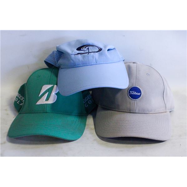 3 BRAND NAME GOLF HATS