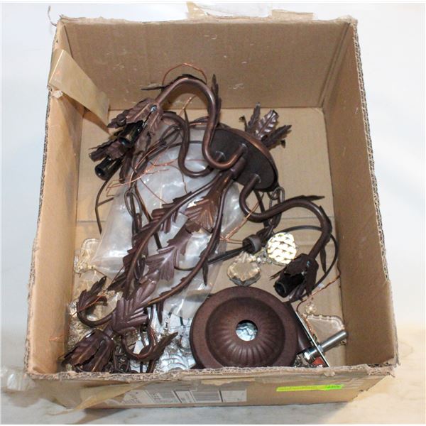 METAL BROWN LEAF PATTERN CHANDLIER STYLE CEILING