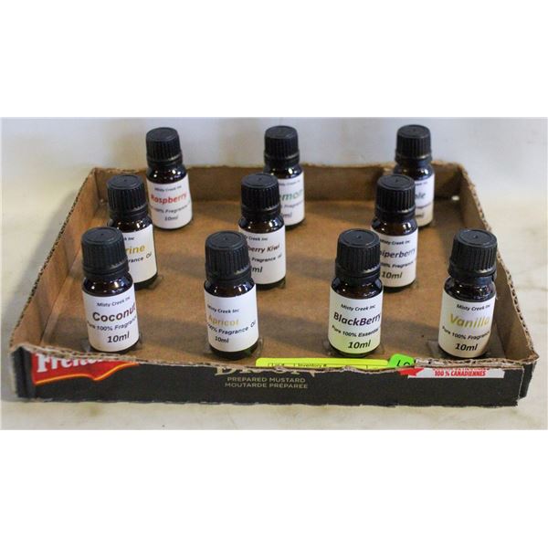 NEW 10 BOTTLES 10MLS FRAGRANCE OILS ASSORTED