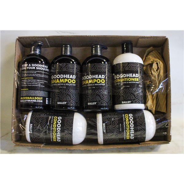 NEW 6 SEALED BALLSY GOODHEAD SHAMPOO & CONDITIONER