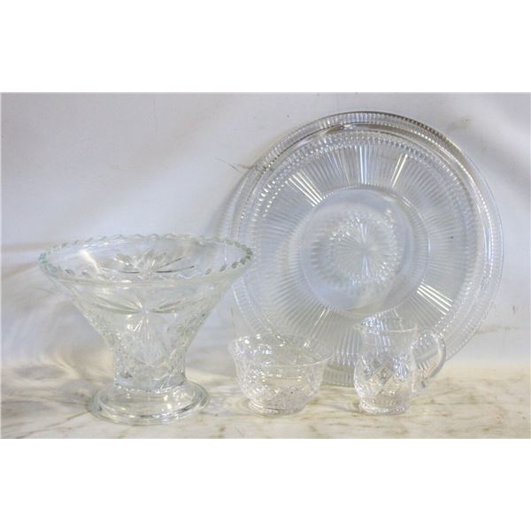 VINTAGE ANCHOR HOCKING QUEEN MARY CLEAR PRESSED
