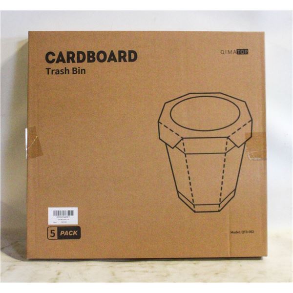 5 PACK OF CARDBOARD TRASH BINS