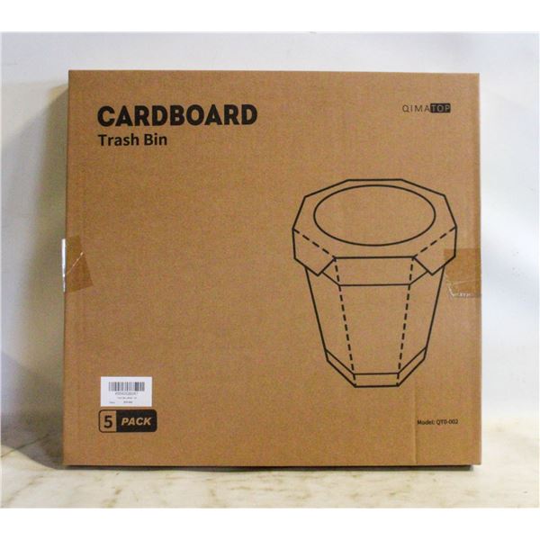 5 PACK OF CARDBOARD TRASH BINS
