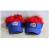 Image 1 : 2 NEW NBA VISORS WITH RED HAIR TOP
