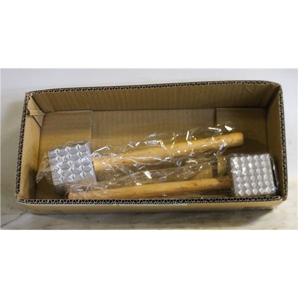 2 INDUSTRIAL MEAT MALLETS