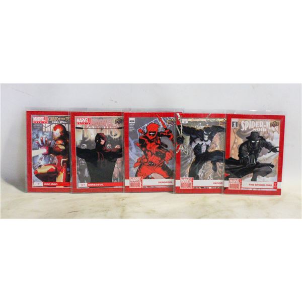 MARVEL ANNUAL RED FRACTAL CARD LOT (5)