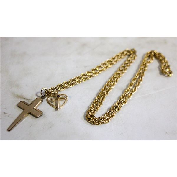 VINTAGE 24" GOLD TONE ROPE CHAIN,