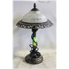 Image 1 : VINTAGE GLASS & METAL LAMP 18" HIGH