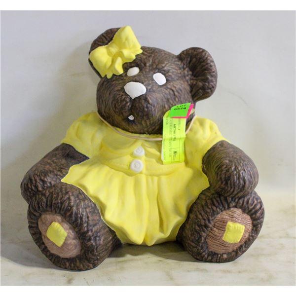 VINTAGE CERAMIC TEDDY BEAR PIGGY BANK