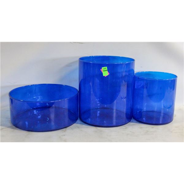 3PC BLUE CANISTER SET