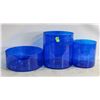 Image 1 : 3PC BLUE CANISTER SET