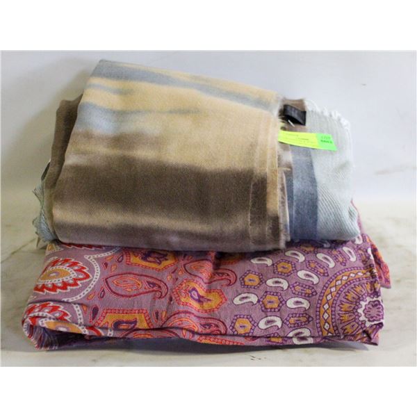 ESTATE COTTON & WOOL PASHMINA THROWS TOGETHER