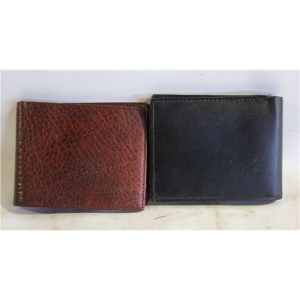 2 GENUINE LEATHER MENS WALLETS TOGETHER ESTATE