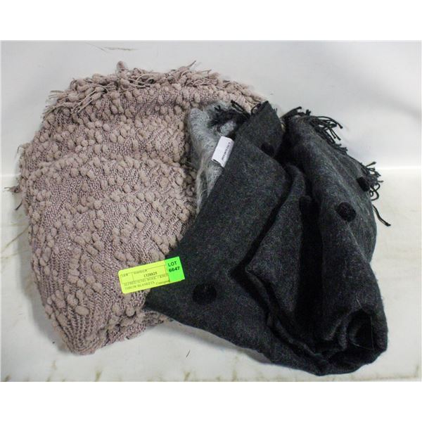 ALFRED SUNG WOOL + KNOTTED THROW BLANKETS