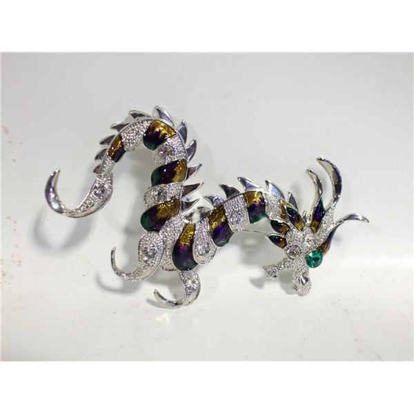 ESTATE ORIENTAL DRAGON OVERSIZED BROOCH