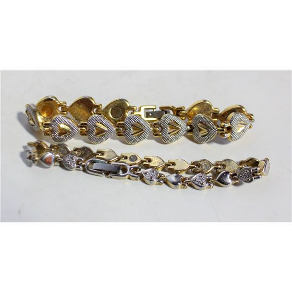 PAIR OF LADIES VINTAGE BRACELETS BOTH TOGETHER