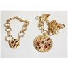 Image 1 : ESTATE NECKLACE BRACELET SET WITH STONES INLAID