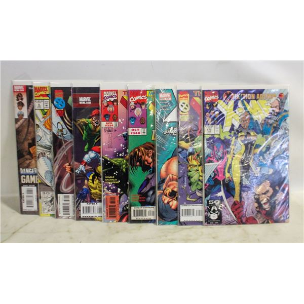 10 ASSORTED MARVEL COMIC BOOKS BAGGED &