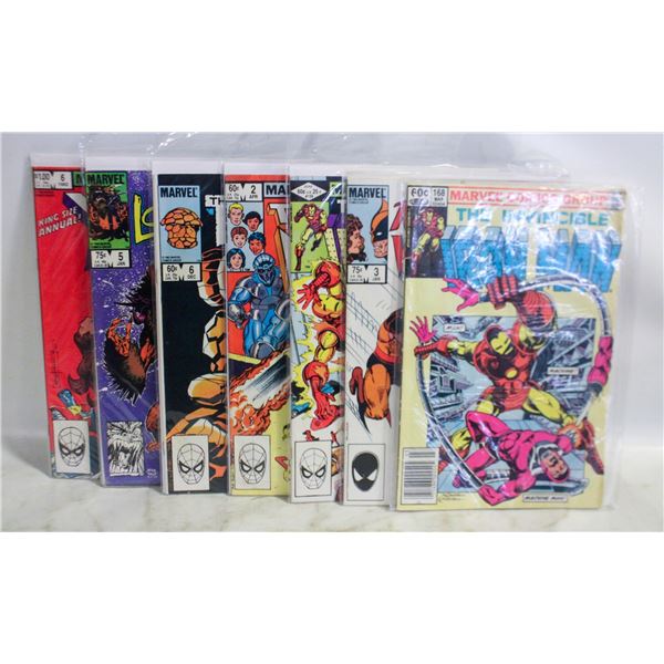 7 ASSORTED VINTAGE 1980S MARVEL COMIC