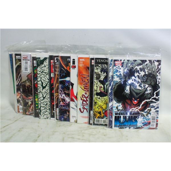 17 ASSORTED COMIC BOOKS BAGGED &