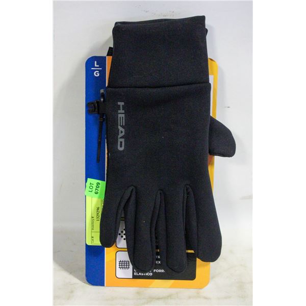 NEW HEAD MEN'S TOUCHSCREEN RUNNING GLOVES, L
