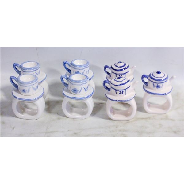 LOT OF PORCELAIN NAPKIN RING HOLDERS